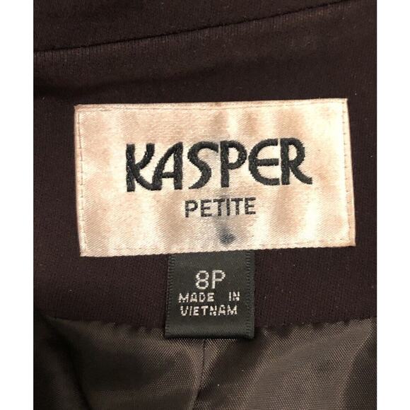 Kasper Blazer Jacket size 8P Short Sleeve Open Front 3 Buttons - Picture 10 of 13